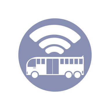 Wi-Fi network connection symbol sign icon pictogram for presentation in vector; BYOD connectivity concept, service in bus