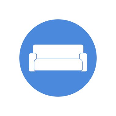 Modern luxury sofa and furniture icons for living room in vector