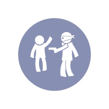 Accident icon Symbol Sign Pictogram, Insurance safety concept pictogram in vector, people robbed by thief