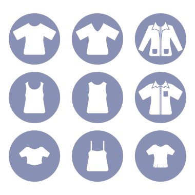 Beauty fashion icon set, clothing for design presentation in vector