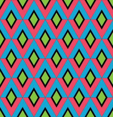 Abstract of seamless pattern of geometric shapes green color in vector