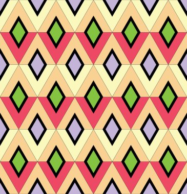 Abstract of seamless pattern of geometric shapes green color in vector