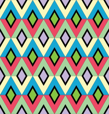 Abstract of seamless pattern of geometric shapes green color in vector