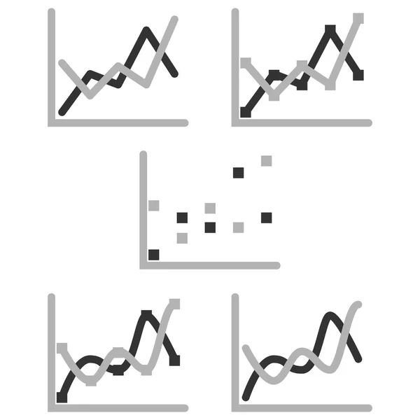 Business Graph diagram chart icon set for design presentation in vector, scatter chart in mono tone — 스톡 벡터