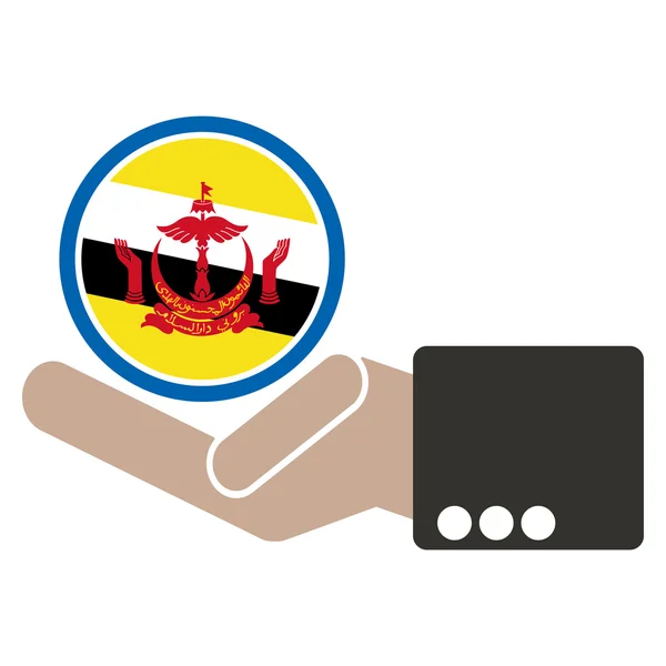 ASEAN Economic Community, AEC in businessman hand with Brunei, for design present in vector on white background — ストックベクタ