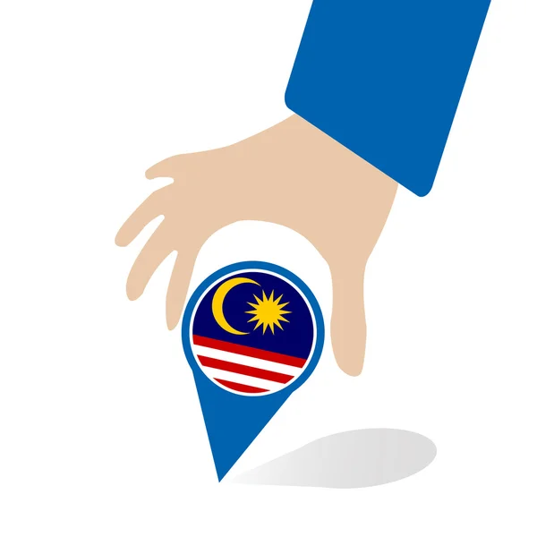 ASEAN Economic Community, AEC in businessman hand pin with Malaysia, for design present in vector — ストックベクタ