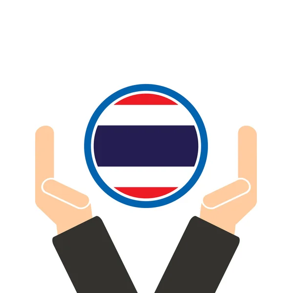ASEAN Economic Community, AEC in businessman hand with Thailand, for design present in vector on white background — Stock vektor