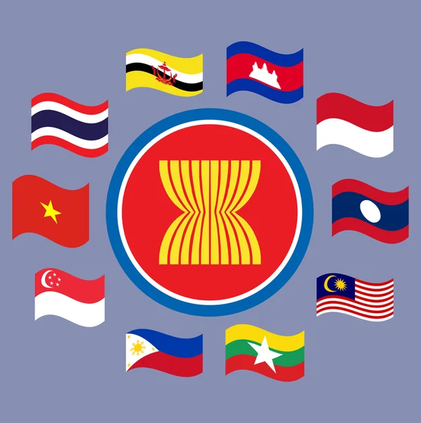 Comunidade Económica da ASEAN, fórum da comunidade empresarial da AEC, para concepção presente no vector — Vetor de Stock