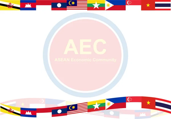 Asean 経済共同体、デザイン ベクトルの存在のための Aec ビジネス コミュニティ フォーラム — ストックベクタ