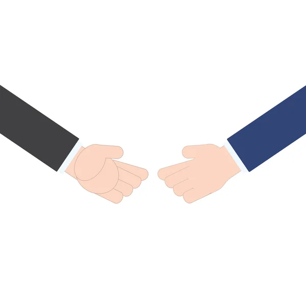 Businessman business handshake on white background, vector illustration in flat design — Stock Vector
