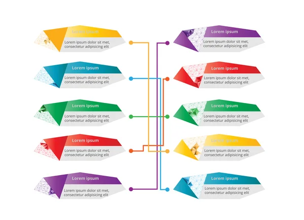 Renkli çokgen ticari bilgi grafik