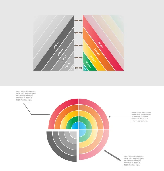 Renkli pasta ve üçgen bilgi grafiği