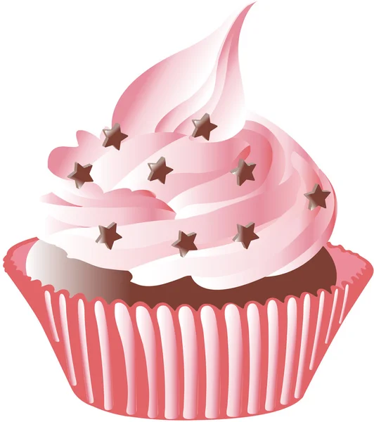 Pink cupcake ⬇ Vector Image by © dmstudio | Vector Stock 6408254