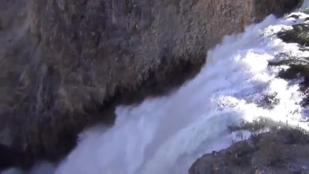 Vattenfall i yellowstone national park — Stockvideo