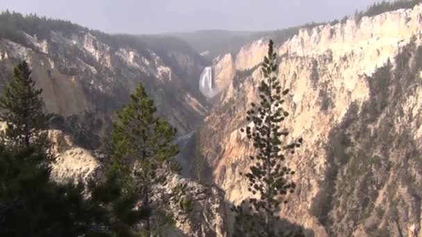 Lower Falls in the Grand Canyon of Yellowstone — Stock Video