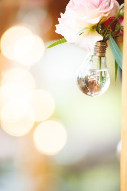 Bokeh arka plan üzerinde parlayan Edisons Işık Ampüller