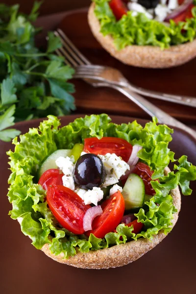 Κοντινό πλάνο της ελληνικής σαλάτας — Φωτογραφία Αρχείου
