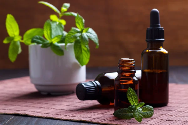 Mint essential oil — Stock Photo, Image