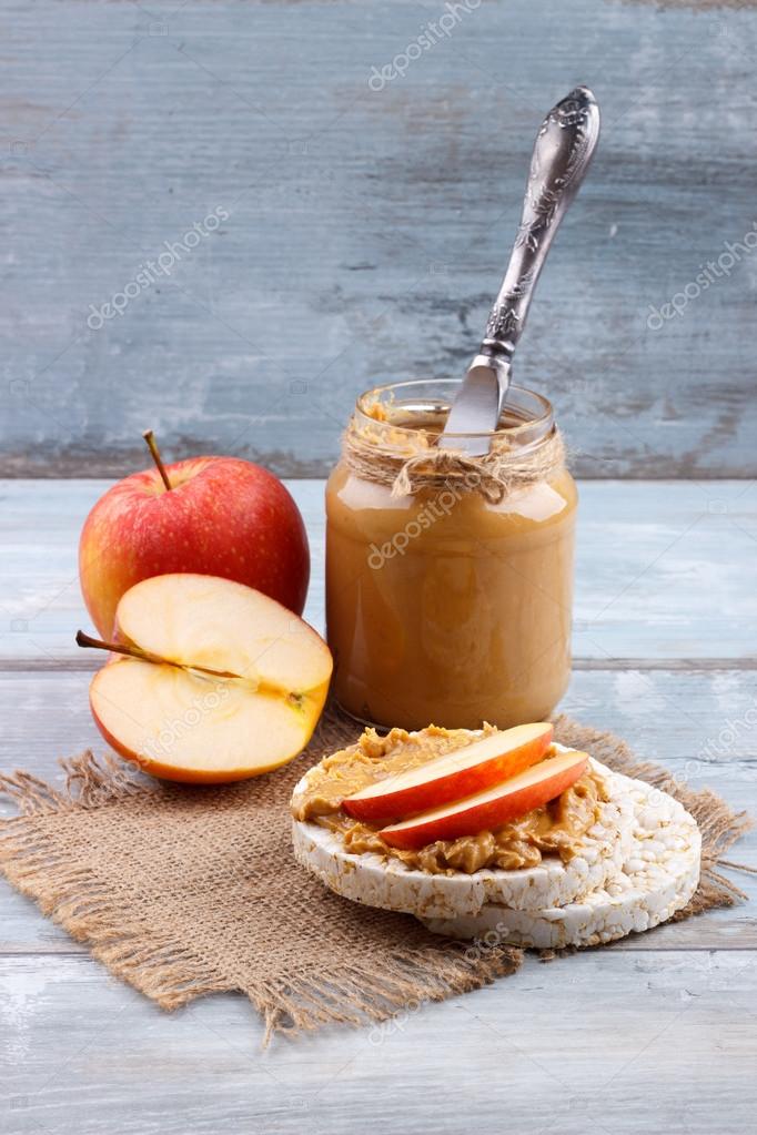 Rice cakes with peanut butter Stock Photo by ©Lana_M 121077318
