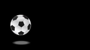 Siyah bir arkaplanda zıplayan futbol topu animasyonu
