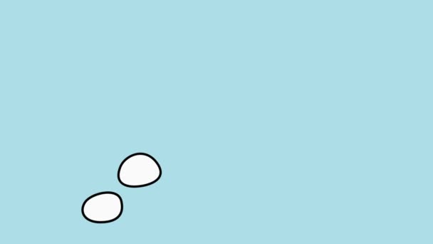 青い背景に白い輪郭のスピーチバブルをアニメーション — ストック動画
