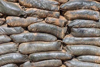 Kum torbası bunker eski askeri üssün dağ