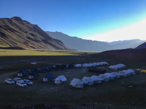 Obóz Sarchu Manali Leh Ladakh Indie Lipca 2014 Namiot Namiotowy — Zdjęcie stockowe