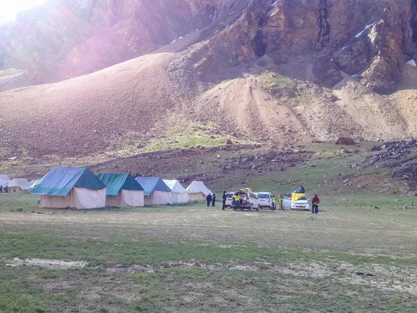 Sarchu Manali Leh Ladakh India July 2014 Τοπίο Στρατόπεδο Sarchu — Φωτογραφία Αρχείου