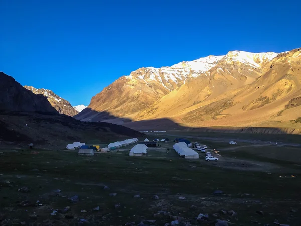 Obóz Sarchu Manali Leh Ladakh Indie Lipca 2014 Namiot Namiotowy — Zdjęcie stockowe