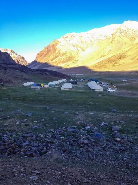 Sarchu Camping Namioty Leh Manali Autostrady Leh Manali Road Jest — Zdjęcie stockowe