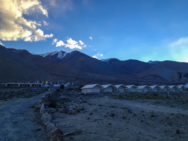 Namiot Kempingowy Pangong Lake Leh Ladakh Indie — Zdjęcie stockowe