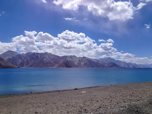 Lago Pangong Bandera Oración Leh Ladakh India —  Fotos de Stock