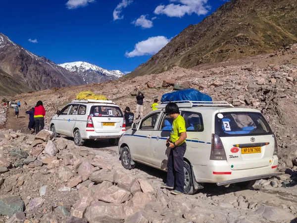 Leh Manali Highway Himachal Pradesh India Julio 2014 Obstrucción Del — Foto de Stock