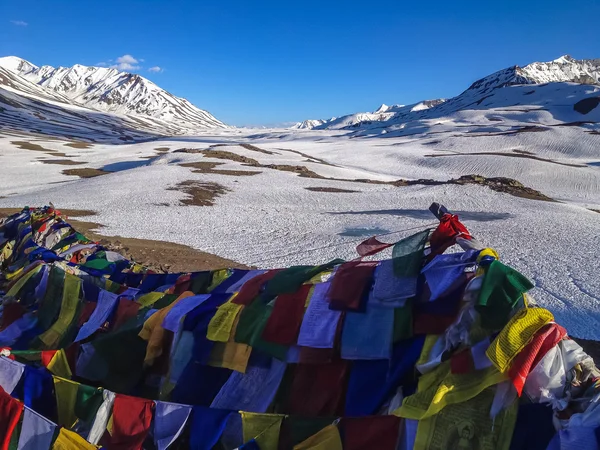 Leh Ladakh Indien Jul Bönflaggor Vid Manali Sarchu Camp Leh — Stockfoto