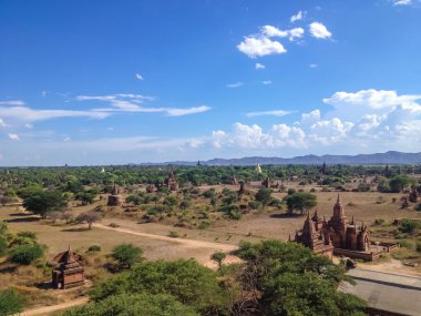 bagan, myanmar (burma düz Pagoda peyzaj)