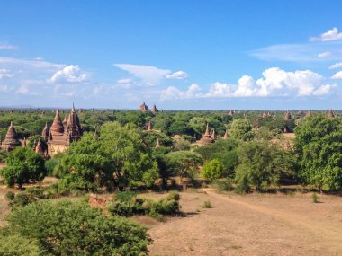 bagan, myanmar (burma düz Pagoda peyzaj)
