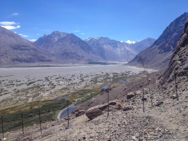 Diskit Gompa 'dan Nubra Valley, Leh, Ladakh, Hindistan