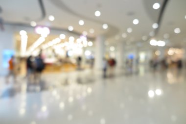 Alışveriş Merkezi, modern ticaret kişi ile arka plan bulanıklık