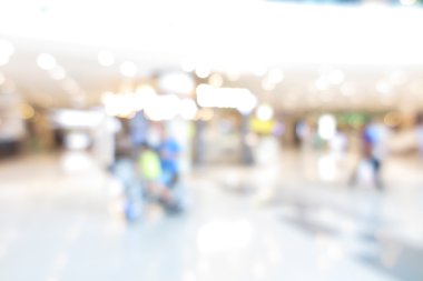 Alışveriş Merkezi, modern ticaret kişi ile arka plan bulanıklık