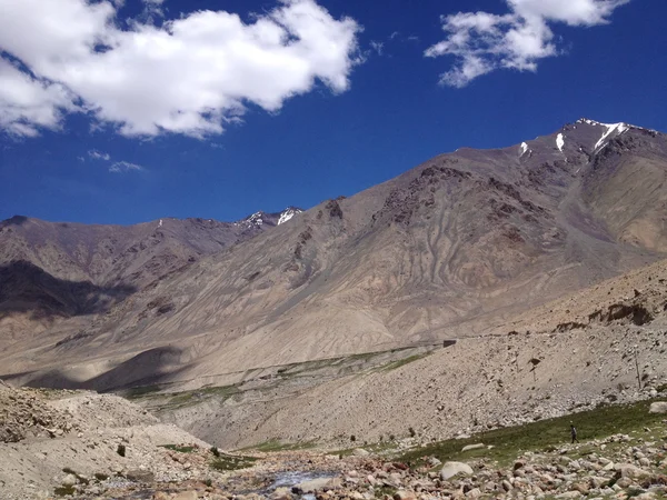 从Khardungla通往印度Ladakh Leh Nubra山谷的公路 — 图库照片
