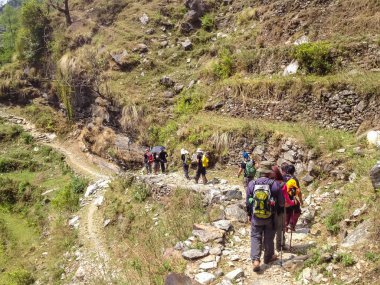 Annapurna, Nepal - 14 Nisan 2012: Annapurna Ana Kampı, Abc Trek, Nepal
