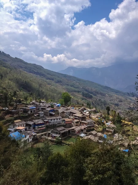 Деревня Непал Татопани Горепани Пун Хилл Аннапурна Трек — стоковое фото