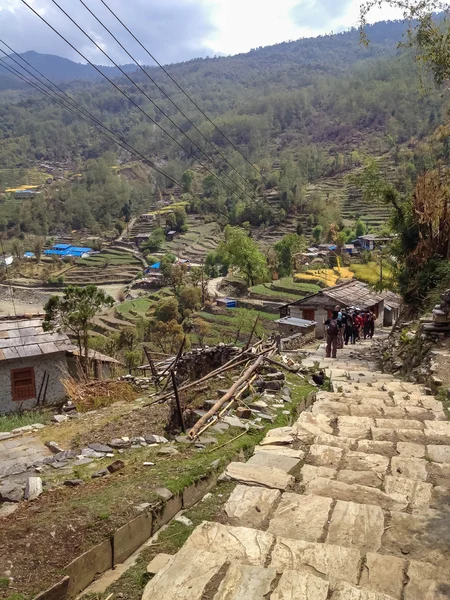 Треккинг Деревне Непал Татопани Горепани Пун Хилл Аннапурна Трек — стоковое фото