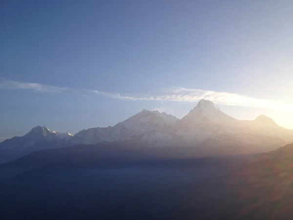 Annapurna Montagne Lever Soleil Point Vue Poon Hill Nepal — Photo