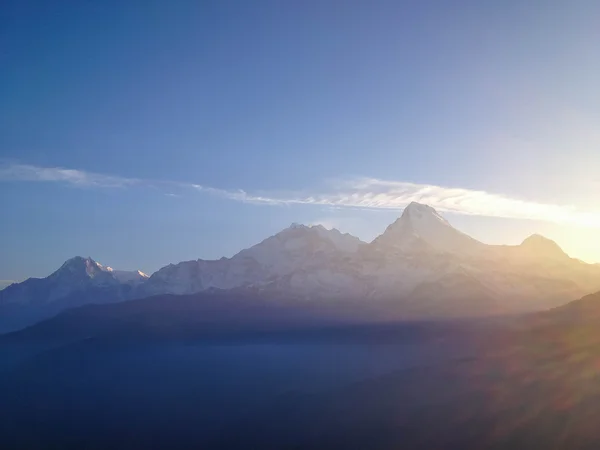 Annapurna mountain sunrise view point of Poon Hill nepal