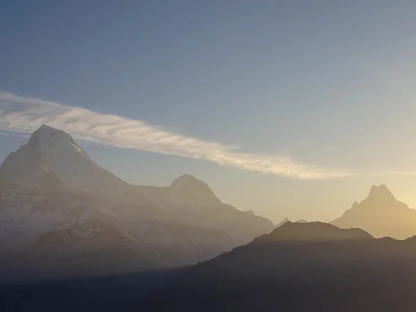 Annapurna Mountain Sunrise View Point Poon Hill Nepal — Stock Photo, Image