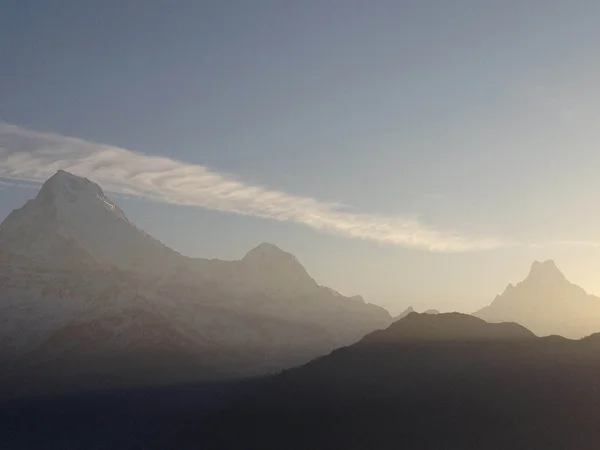 Annapurna Mountain Sunrise View Point Poon Hill Nepal — Stock Photo, Image