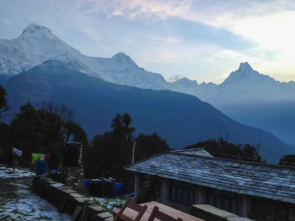 Annapurna Range Machapuchare Mountain Landscape View Tadapani Village Nepal — Stock Photo, Image