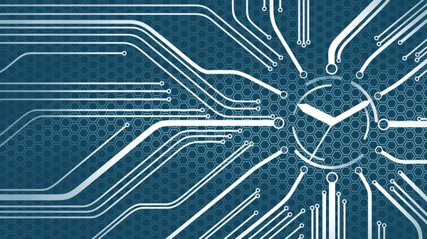 Dijital Microcircuit saat — Stok fotoğraf