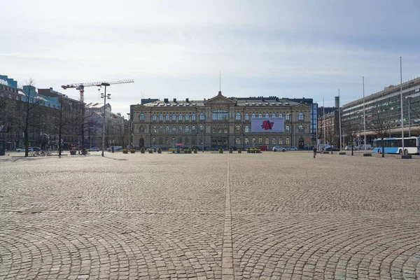 Finnland Helsinki April 2021 Ansicht Des Platzes Der Nähe Des — Stockfoto